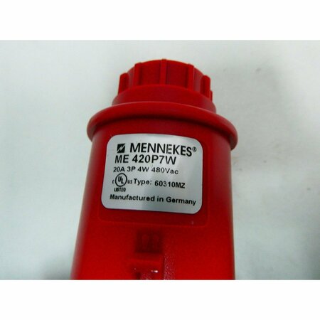 Mennekes 3P 4W 20A AMP 480V-AC PLUG ME420P7W